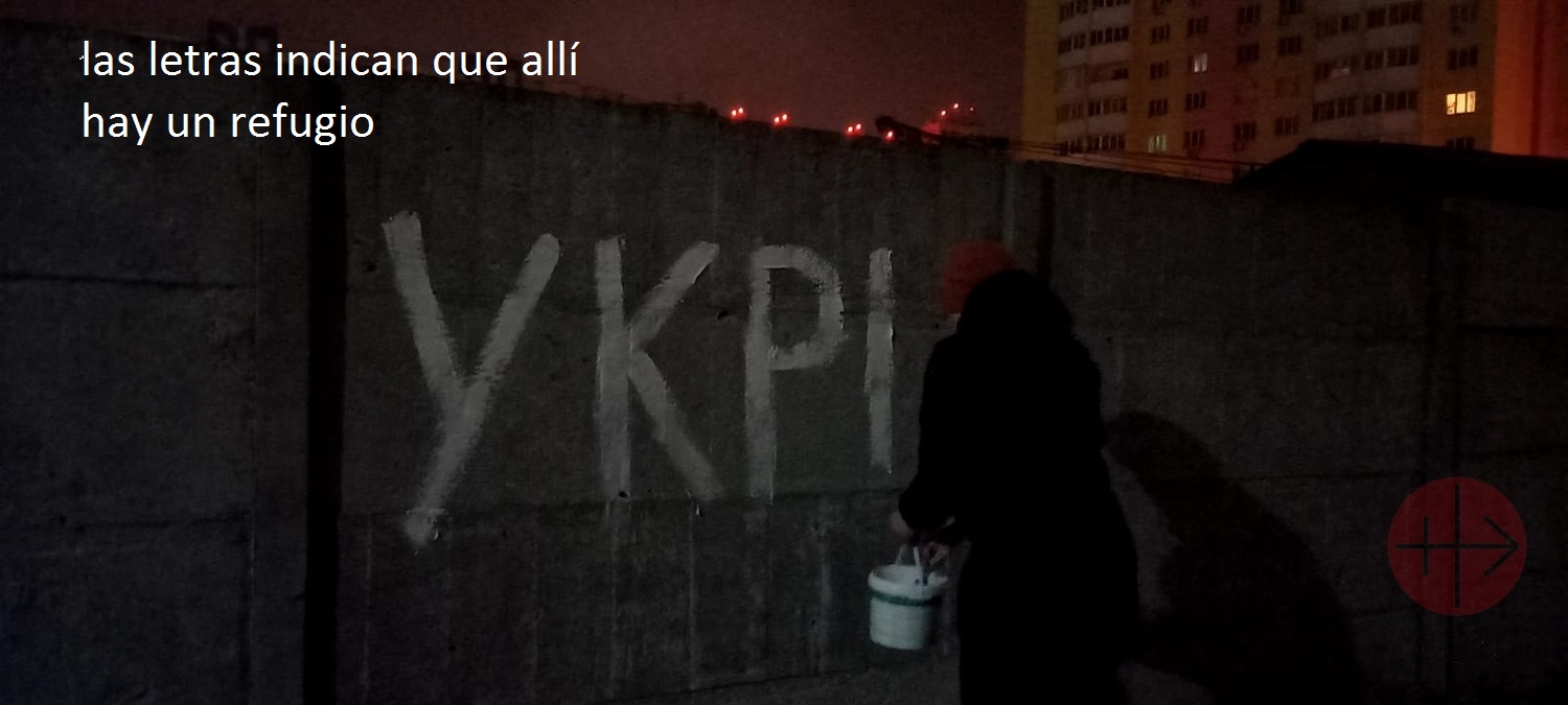 Ucrania muro escrito con refugio web