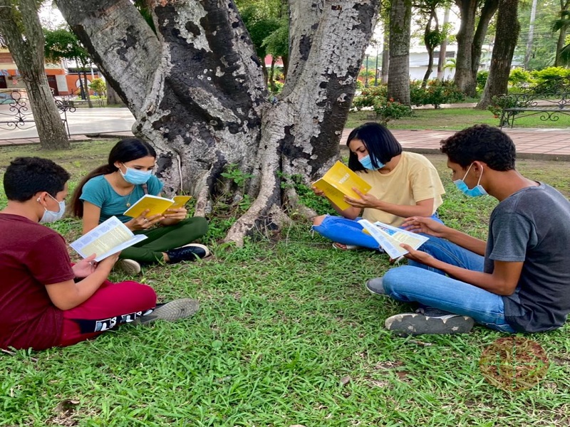 Venezuela jovenes leyendo bajo un arbol pryecto feb web