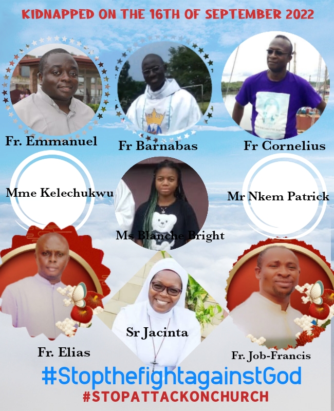 Five priests, a religious, and two members of the faithful abducted on 16.09.2022