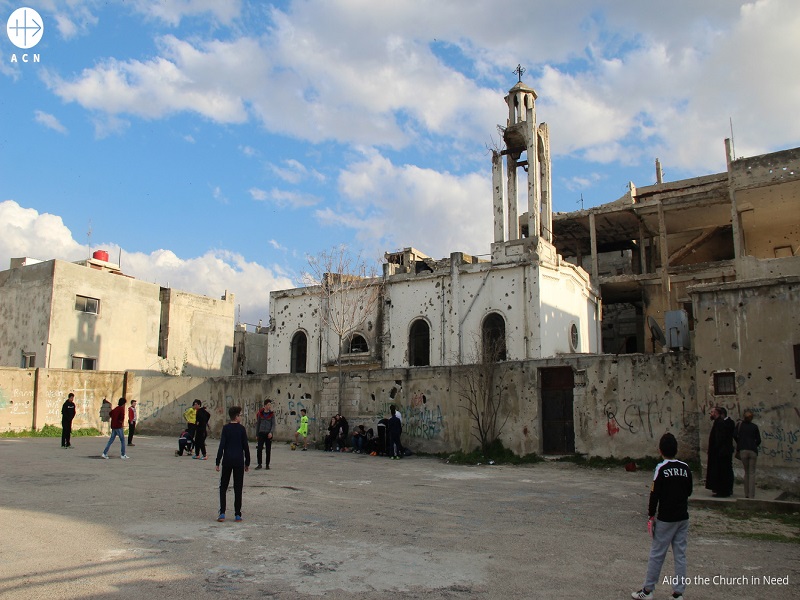 Siria Homs monasterio de San Elián destruido